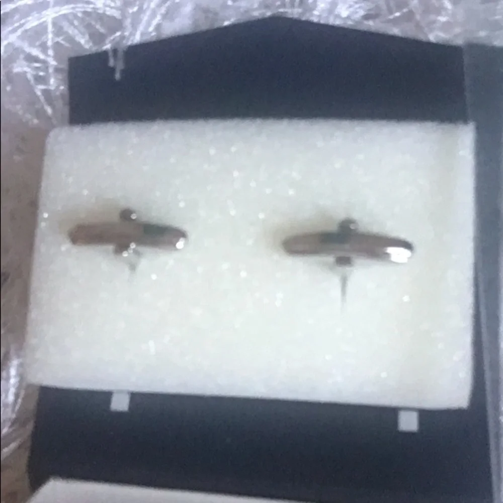 Dual Monocle Monogrammed “F” Cufflinks Silver Tone